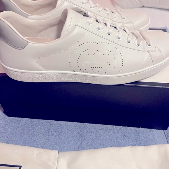 GUCCI ACE INTERLOCKING G BLANCO ,, MENS SHOE SZ 12 “”LIKE NEW”” ORIGINAL BOX - Picture 6 of 16